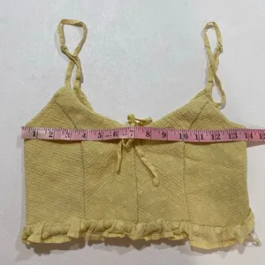 Urban Outfitters Yellow Smocked Ruffle Crop Cami Top Medium Cottagecore thumbnail 5