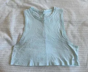 DSG Light Blue Crop Top Tank - Sleeveless Leisurewear thumbnail 1