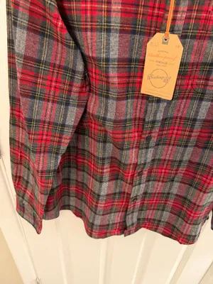 Weatherproof Vintage Poinsettia Holiday Tartan Flannel Shirt Large thumbnail 5