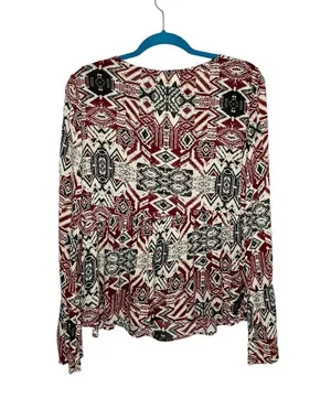 Coco +Jaimeson Boho Tassel Tie Neck Flare Sleeve Blouse thumbnail 9