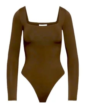 Babaton Brown Long Sleeve Bodysuit thumbnail 1