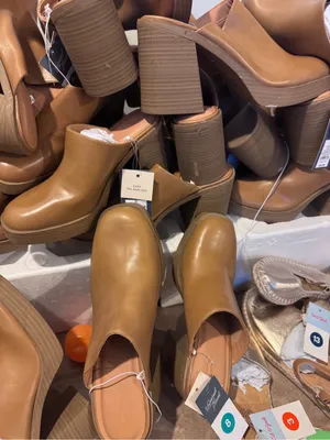 Universal Thread Cognac Tan Slip-On Mule with Stacked Block Heel thumbnail 2