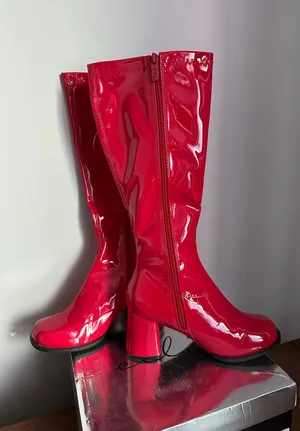 Ellie Red Knee High Boots thumbnail 3