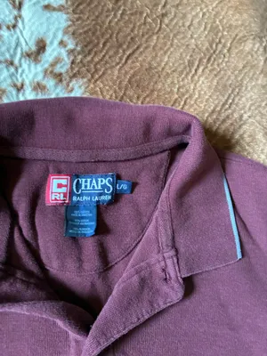Chaps Ralph Lauren red Polo Shirt size large 100% cotton thumbnail 3