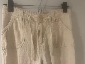 Divided Neutral Cream Drawstring Wide-Leg Chinos thumbnail 4