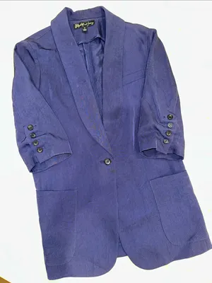 Elizabeth and James Women's Single-Button Blazer Jacket Navy thumbnail 2