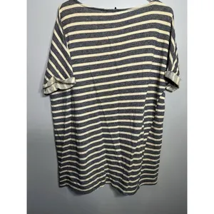 BDG Tunic Top Coverup Blue/Cream Striped Sweatshirt Short Sleeved Size Medium thumbnail 2