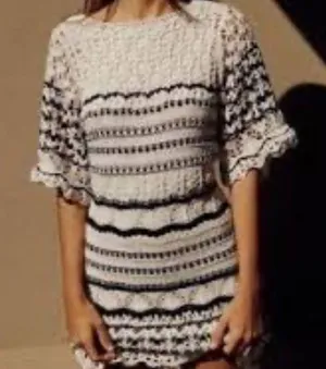 NWT Zara new with tags knit sweater dress striped‎ romantic cottage core women’s thumbnail 1