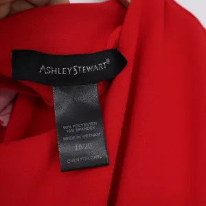 Ashley Stewart Jumpsuit Womens 18/20 Peplum Asymmetrical Red Wide Leg Good thumbnail 2