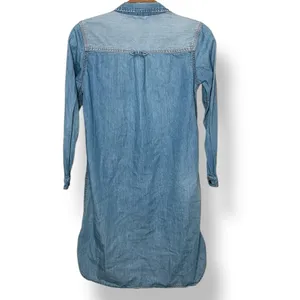 Denim Button-Down Shirt Dress Long Sleeve Size Small thumbnail 10