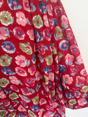 Anthropologie Pilcro The Sidney Batwing Blouse Red Floral XS NEW thumbnail 4