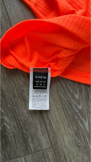 SheIn Bright orange cropped tank-top thumbnail 3