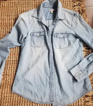 J.crew jean ling sleeve shirt size 0 fits regular women's small thumbnail 1