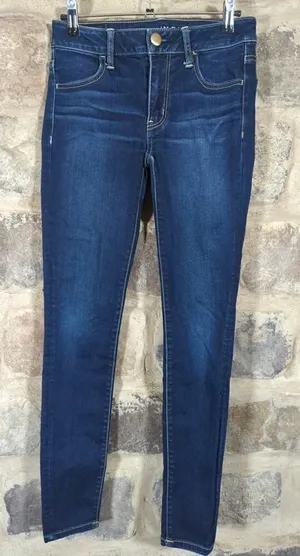 American Eagle Jeans Woman's 2 Jeggings Blue Skinny‎ Stretch Basic Coastal thumbnail 1