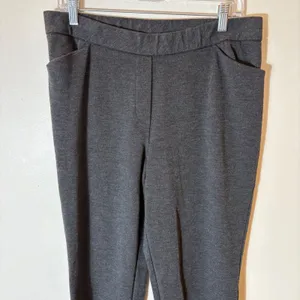 J. Jill Ponte Knit Slim‎ Leg Pants Charcoal Gray Pull On Size Medium thumbnail 2