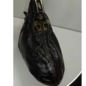 Tory Burch brown crinkled bag thumbnail 6