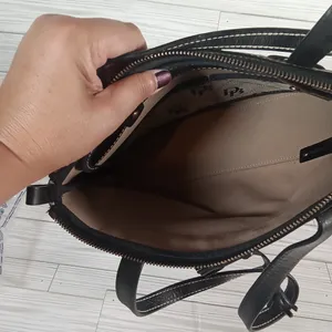 Dooney n Bourke vintage shoulder canvas leather purse black thumbnail 6