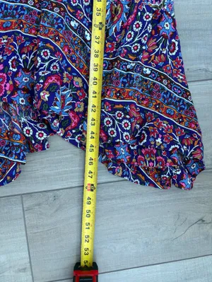 Anthropologie Maeve Violette Sleeveless Asymmetrical Hem Paisley Pink Red Dress thumbnail 10