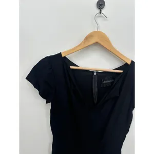 Reformation Black Mini Dress‎ Size S V Neck Dark Whimsigoth Emo Fairy Grunge thumbnail 4