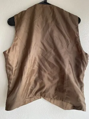 Newport Styleworks 100% Leather Brown Copper Leather Women’s vest Sz XL thumbnail 10