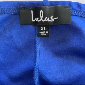 Lulus Keep on Flourishing Blue Ruffled Asymmetrical‎ Bodycon Dress XL thumbnail 9