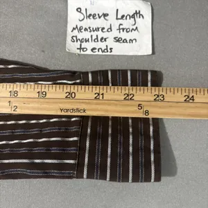 Apt. 9 Babydoll 90s Y2K 2000 Size Small Dark Brown Striped Button Up Shirt Office Siren thumbnail 11