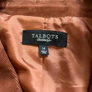 Talbots Womens Brown Corduroy Peplum Blazer Jacket Size‎ 14 Cinnamon 3-Button thumbnail 3