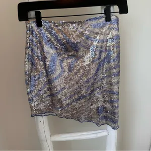 Revolve More To Come Ava Sequin Mini Skirt in Blue Multi Color SZ S thumbnail 12