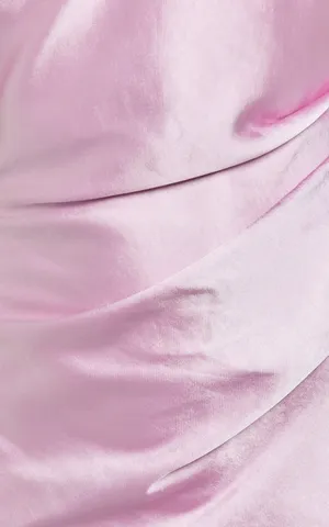 New Showpo Pink Midi Dress Satin Strapless Side Split Dress MSRP $119 thumbnail 7