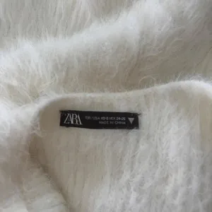 Zara white fuzzy sleeveless mini dress with a soft shaggy faux-fur Size S/XS thumbnail 6