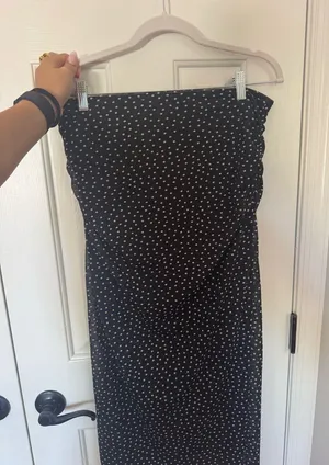black and white polka dot abercrombie and fitch skirt thumbnail 1