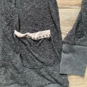 Miss Me Dark Gray Button Front Jewel Cardigan L thumbnail 2
