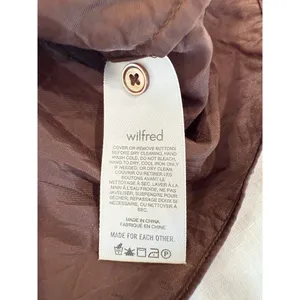 Wilfred Aritzia Short Sleeve Button Up Crop Blouse Brown Women's Size XS thumbnail 5