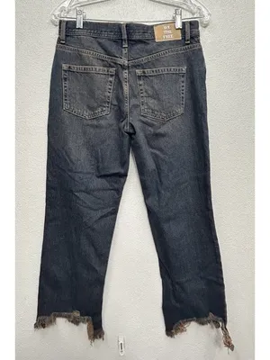 Free People Jeans Womens 26 Maggie Mid Rise Straight Crop Raw Hem (actual 29x25) thumbnail 3