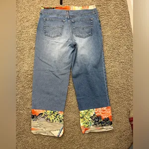 Agolde Rio Palm Tree Print Cuff Jeans Size 29 Y2K thumbnail 7