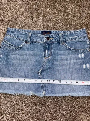 Aeropostale Light Blue Distressed Denim Mini Skirt thumbnail 5