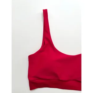 Quince Italian Tank Bikini Swim Top Cherry Red Size XS NEW thumbnail 3