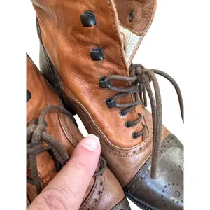 Tano Italian Made Womens Brown Leather Lace-Up Ankle Boots Size 6.5 SKU8151 thumbnail 6