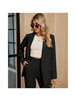 NEW Black High Waisted Straight Leg Dress Pants Career L 32/28 thumbnail 4