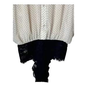 HAH Hot As Hell Bodysuit Women Small Black White Polka Dot Heavy Knecking‎ NWT thumbnail 8