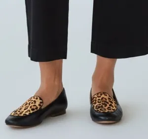 J. Crew Leopard Print Black Loafers thumbnail 1