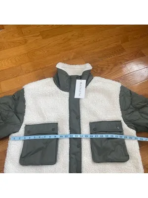 Athleta Quilted Sherpa Fleece Hybrid Jacket XL Sage Green Gorpcore, Quiet Luxury thumbnail 8