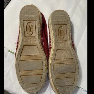 Steve Madden Red Espadrille Flats Womens Size 8 Slip On Canvas Shoes Preowned thumbnail 6