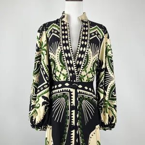 NWOT Farm Rio Mystic Scarf Floral Long Sleeve V Neck Maxi Dress Size XS thumbnail 3