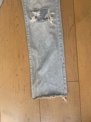 Garage Light Blue Distressed Straight Leg Jeans thumbnail 2