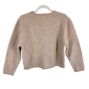 Tally-Ho Creation Vintage 100% Wool Cardigan Tan Oatmeal Australia Petite Small thumbnail 2