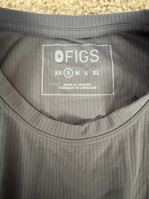 FIGS Ribbed Long Sleeve Underscrub Charcoal thumbnail 2