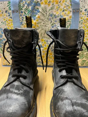 Dr. Martens 1460 Pascal Tie Dye Printed Suede Boots Black Gray Women’s 7 thumbnail 4