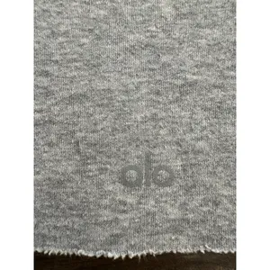 Alo Yoga Effortless Gray Cropped Hoodie heathered grey size small thumbnail 10
