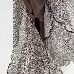 Joie‎ Sheer Silk Floral Button Front Tie Waist Dolman Puff Sleeve Midi Dress S thumbnail 9